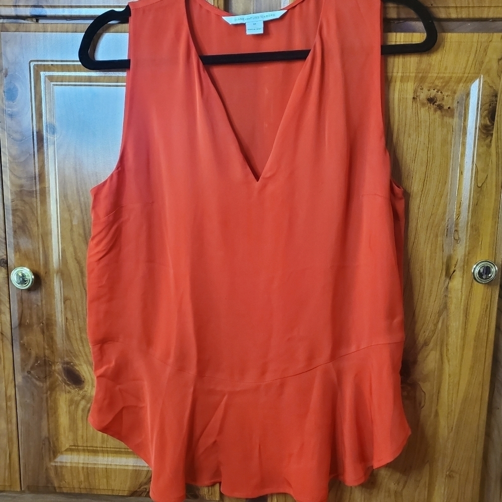 DIANE Von Furstenburg Red Silk Tank